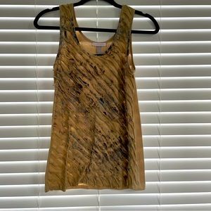 Tan Abstract Tank Top - Casual - Size M